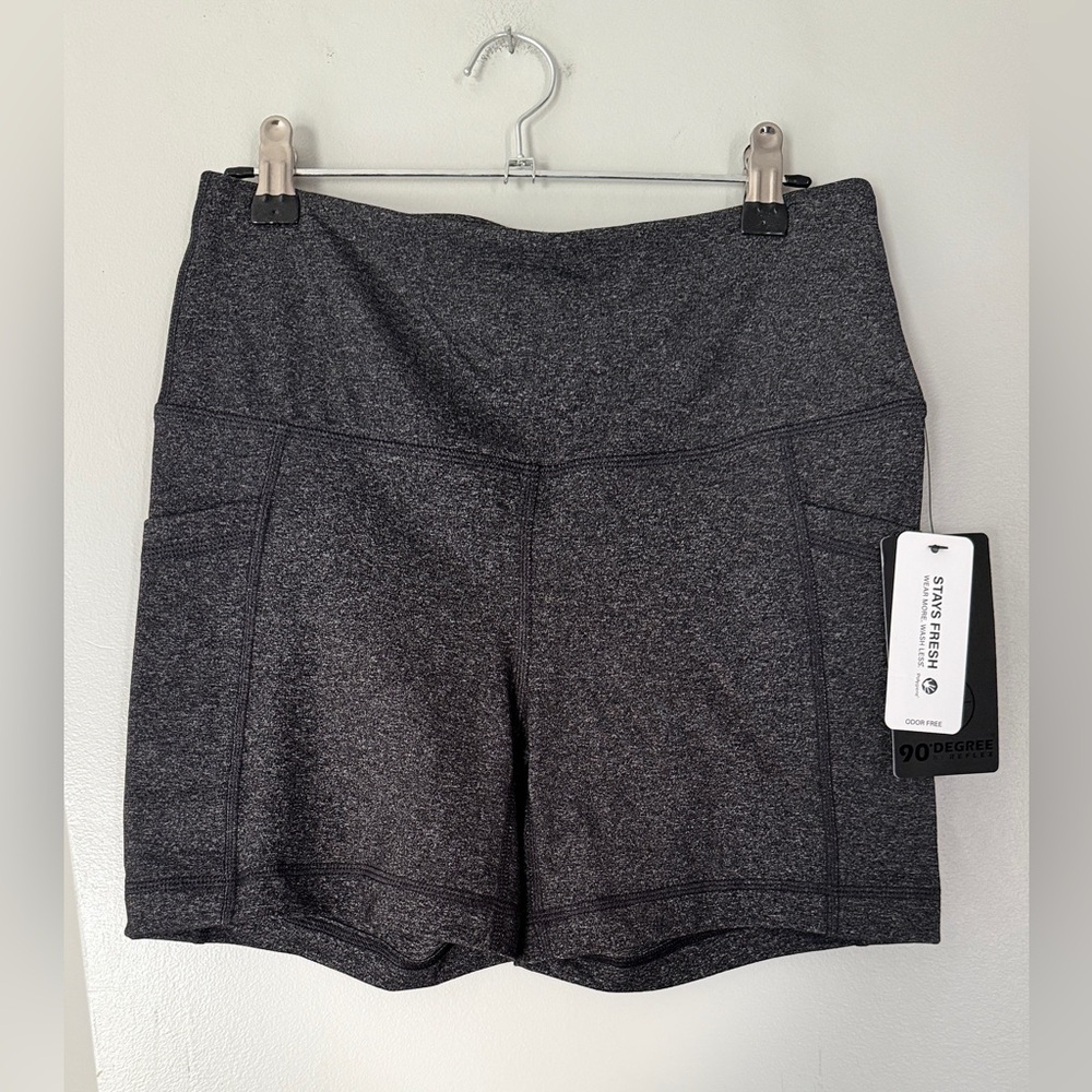 NWT 90 Degree By Reflex Women's Charcoal Bike Shorts